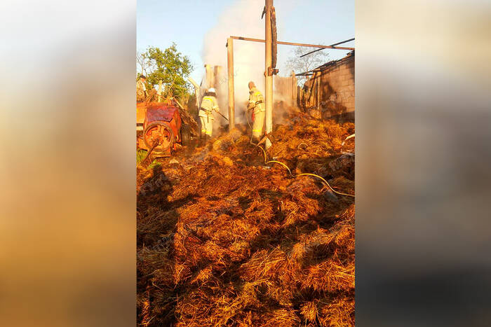 В Григориопольском районе сгорел сарай с сеном 